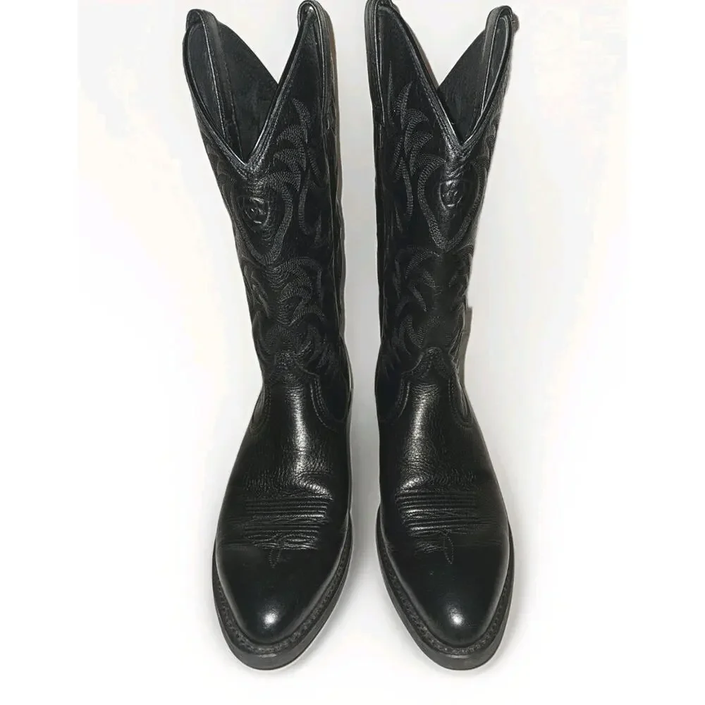 Ariat Men's Heritage Western R Toe Black Deertan Boots 10002218 Size 8.5D EUC - Picture 5 of 10